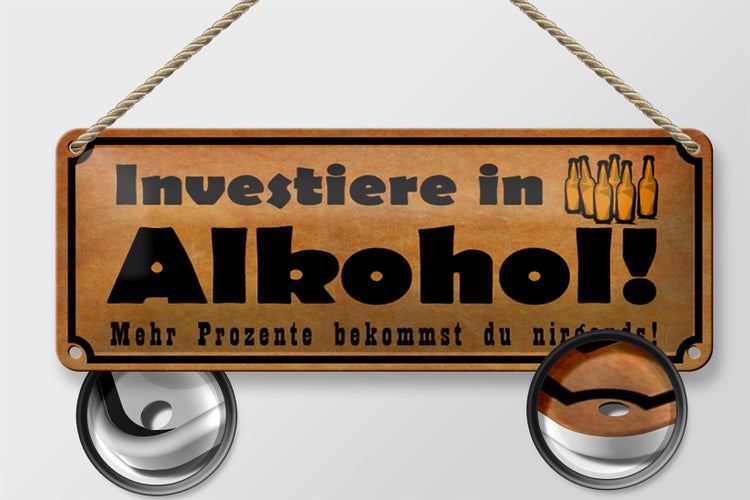Blechschild Spruch 27x10cm Investiere in Dekoration