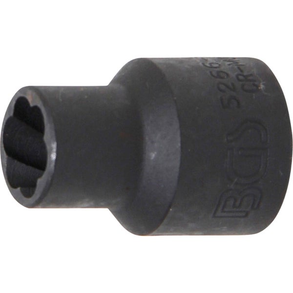 BGS Spiral-Profil-Steckschlüssel-Einsatz / Schraubenausdreher Antrieb Innenvierkant 12,5 mm (1/2) SW 11 mm - 5266-11