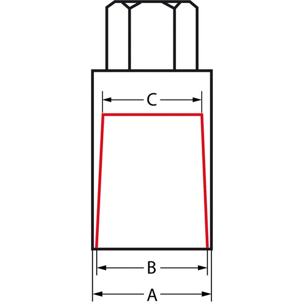 Technische Zeichnung eines Bolzens mit Maßangaben