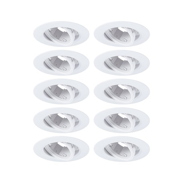 Einbauleuchte 10er-Set schwenkbar rund 90 mm 30° GU10 max. 10x10W 230V dimmbar Weiß