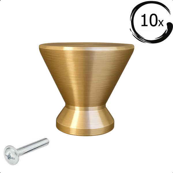 Zehn Möbelknöpfe mit Schrauben