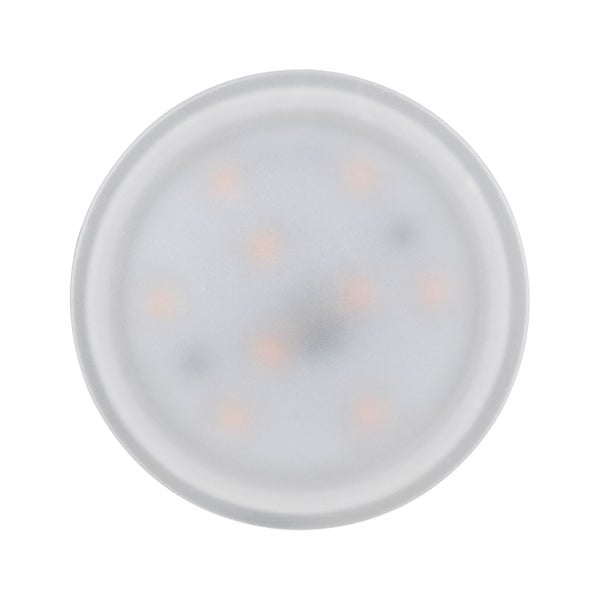 Rundes LED Leuchtmittel mit mattem Glas für eine gleichmäßige Lichtverteilung.