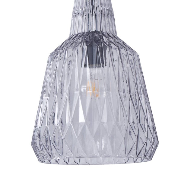 Lindby Pendelleuchte Belarion (Retro, Vintage Antik) in Alu aus Glas (1 flammig E27) - Hängelampe Esstischlampe Hängeleuchte Wohnzimmerleuchte