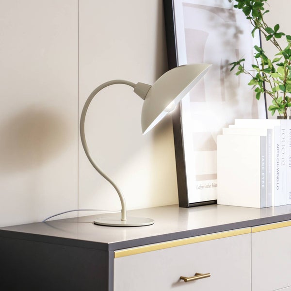 Lucande Tischlampe Arvadon (Modern) in Creme aus Metall (1 flammig, E14) - Tischleuchte Schreibtischlampe Nachttischlampe Wohnzimmerleuchte