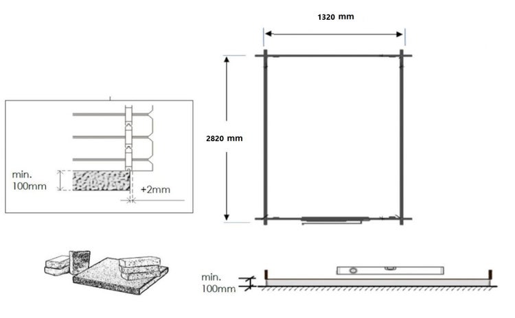 Gartenhaus, Gerätehaus 4,50m2 - 1,50x3m - 28mm - Imprägniert