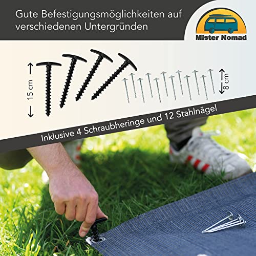 Campingteppich Set mit Tragetasche, Heringen und Kehrgarnitur