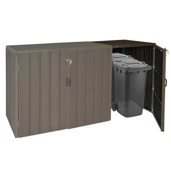 Mülltonnenbox für zwei Mülltonnen im Garten