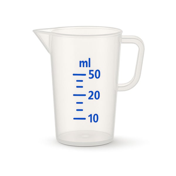 Grow Messbecher 50 ml – Kunststoff Messbecher mit Skala, Dosierhilfe für Flüssigkeiten