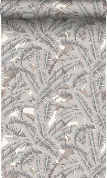 Origin Wallcoverings Tapete Palmblätter Kieselgrau - 53 cm x 10.05 m - 347439