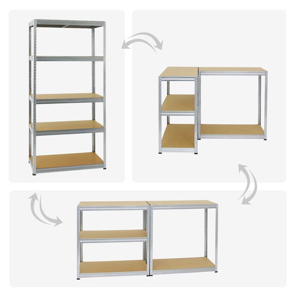 PROREGAL Mega Deal 3x Schwerlastregal Slim Elephant S HxBxT 180 x 90 x 45 cm 5 Ebenen Fachlast 350 kg Verzinkt