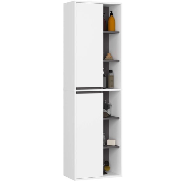 Badezimmer Hochschrank mit Regalen und Türen