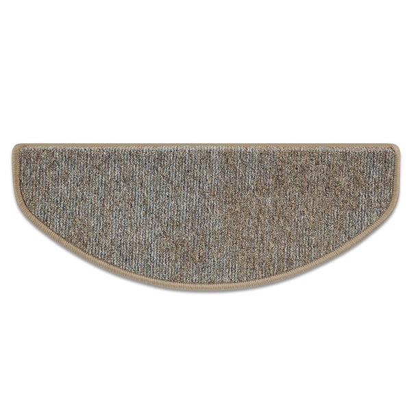 FLOORDIREKT Stufenmatte York - Widerstandsfähig & Pflegeleicht - Beige - Halbrund - 23.5 x 65 cm