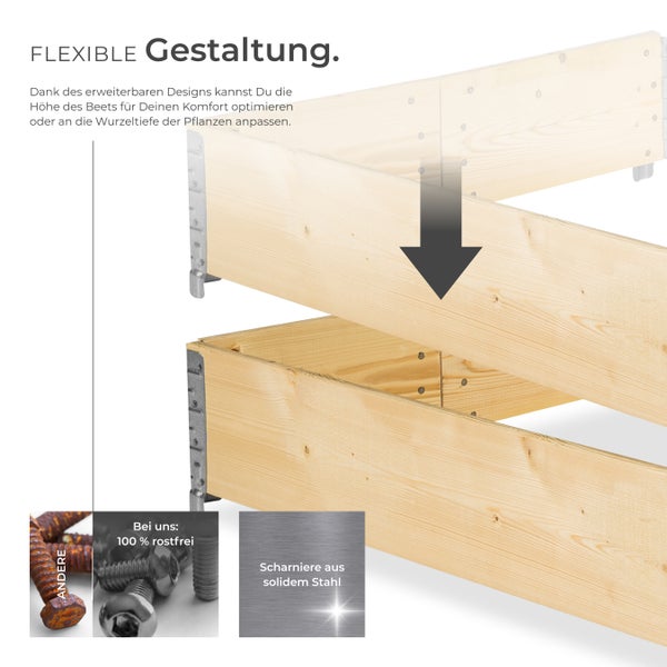 Hochbeet tectake  120 x 80 x 19 cm aus Holz holzdekor