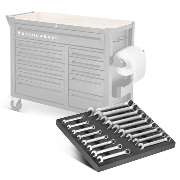 Werkzeugwagen mit Stahlwerk Logo und Steckschlüsselsatz