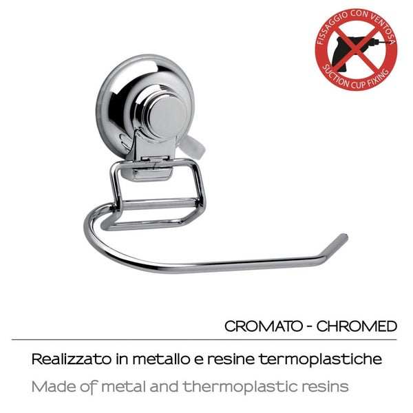 Papierrollenhalter aus Metall mit Saugnapfsystem | Menta