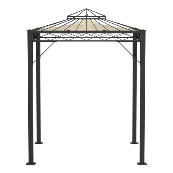 Pavillon ELEO Bolzano 2 x 2 m schwarz - pulverbeschichtet | mit Sonnensegel ecru