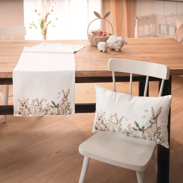 FRANK FLECHTWAREN|Tischläufer Hasenhorde, 40 x 140 cm, POLYESTER