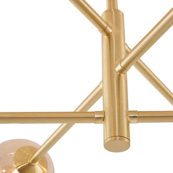 Detailaufnahme einer Pendelleuchte mit Metallgestell