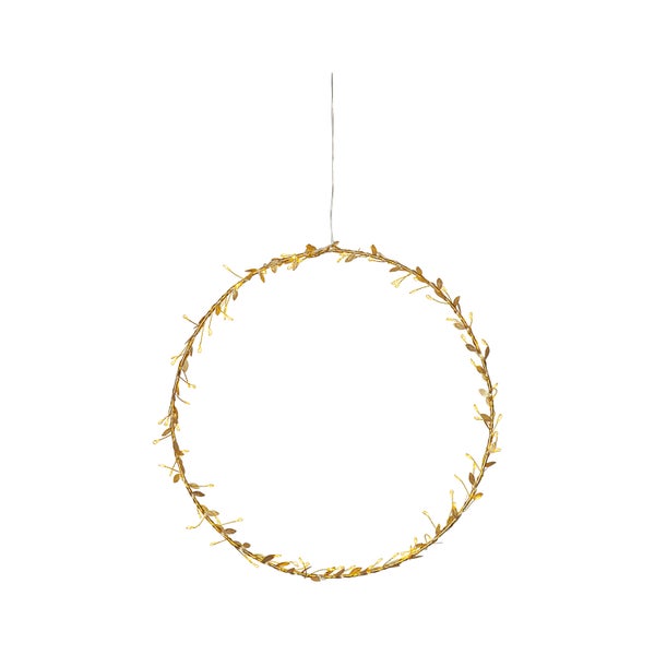 Kreis aus Blättern mit Beleuchtung zum Aufhängen