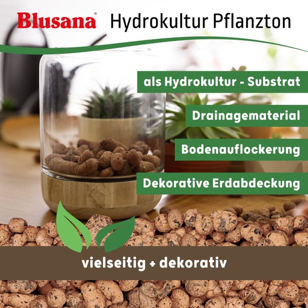 Blusana Blähton 10l Pflanzsubstrat für Hydrokultur Ton-Granulat Körnung 8-16 mm Drainagematerial & Bodenauflockerung