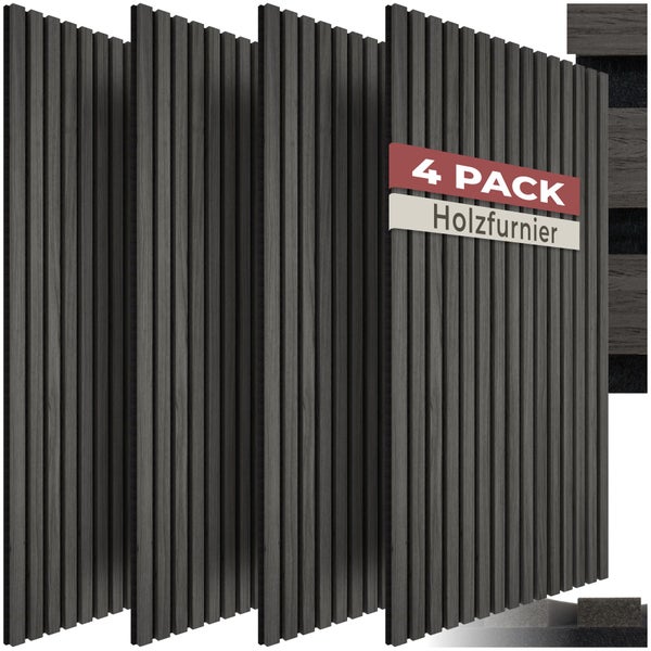 Holzfurnier Paneele im 4er Pack für die Wandgestaltung