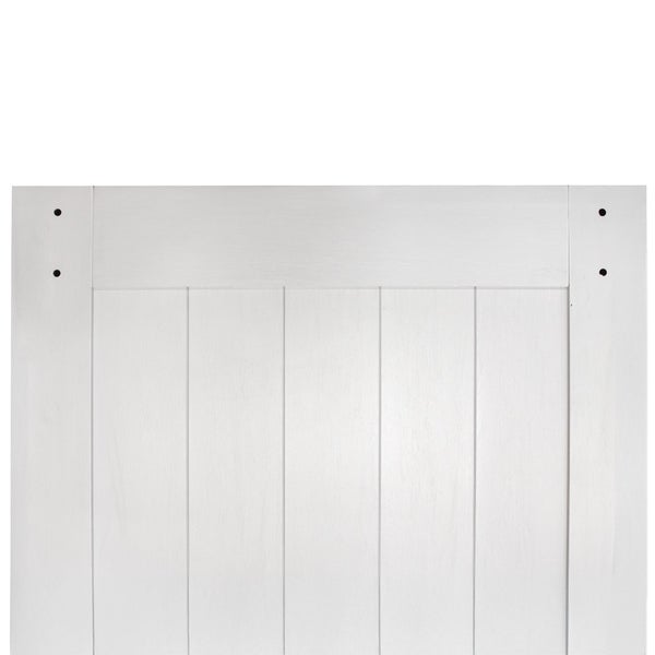 Holzschiebetür Komplettset Scheunentor weiß Doppelflügelig Beschlag in schwarz - 1800x2150mm