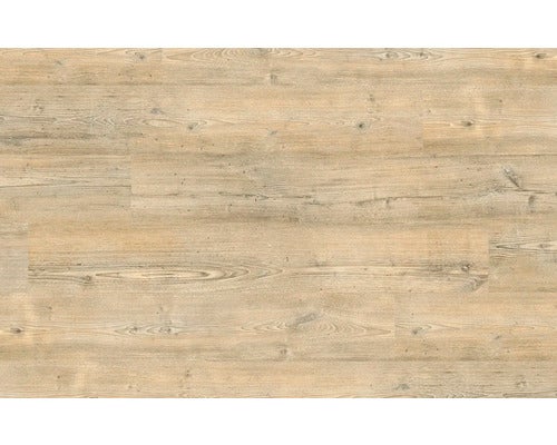Laminatboden in Holzoptik mit natürlicher Maserung und Astlöchern.
