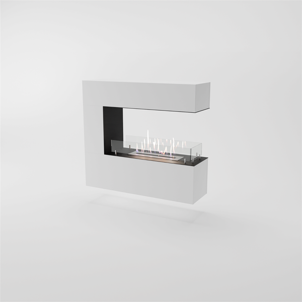 GLOW FIRE Ethanol Kamin 'Orkland Wall' | Ethanolofen in weiß mit 3 Std. Brenndauer und 3 KW Heizleistung | BxHxT: 100x90x30 cm