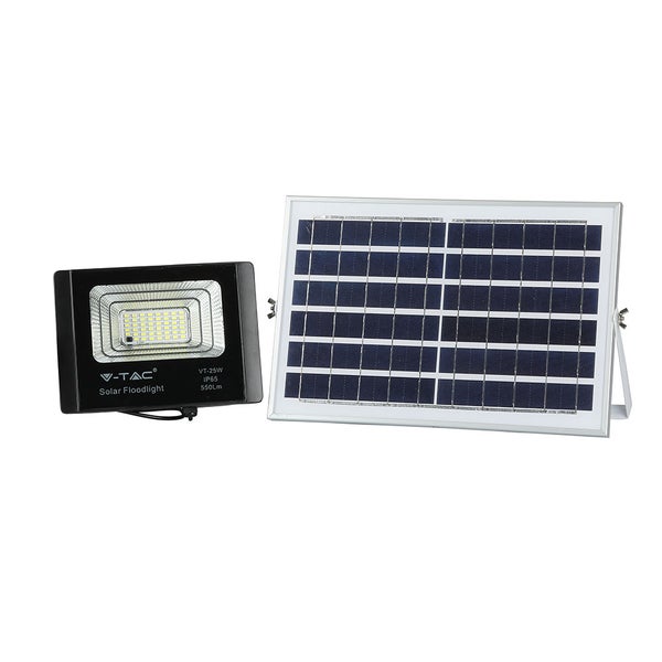 Solar-Flutlicht - 12W - Schwarz - IP65 - 550 Lumen - 6000K