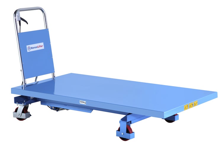 Tischwagen mit einer Traglast von 500 kg und HanseLifter Logo