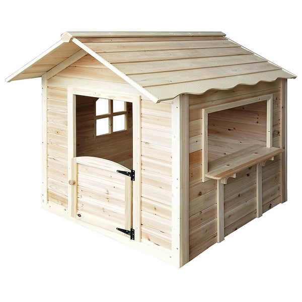 Home Deluxe - Spielhaus - DER GROßE PALAST Natur -118 x 138 x 132 cm - ohne Bank - Kinderspielhaus, inkl. Montagematerial I Gartenhaus Holzhaus Kinderhaus