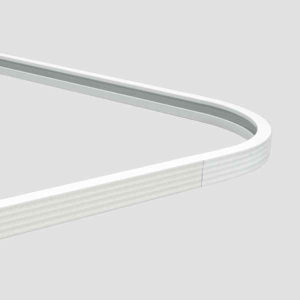 Duschvorhangschiene Weiss L - Form  (90 x 170 cm)