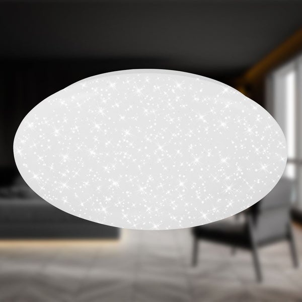 LED Deckenleuchte mit Sternenhimmel Effekt und funkelndem Dekor.