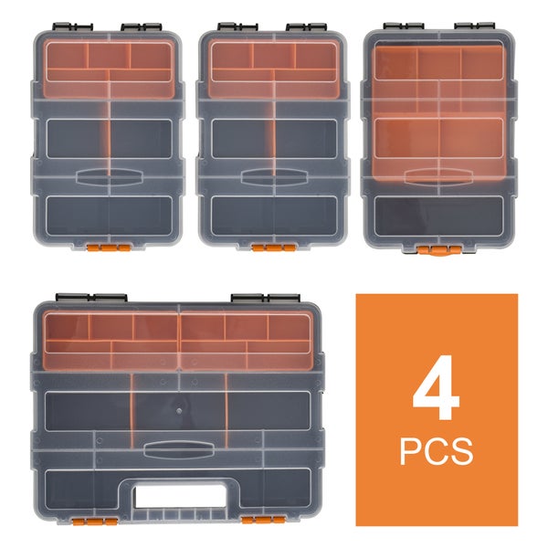 DURHAND 4PCS Werkzeugaufbewahrung, 28,7 x 22,5 x 5,5 cm, Kunststoff, Orange