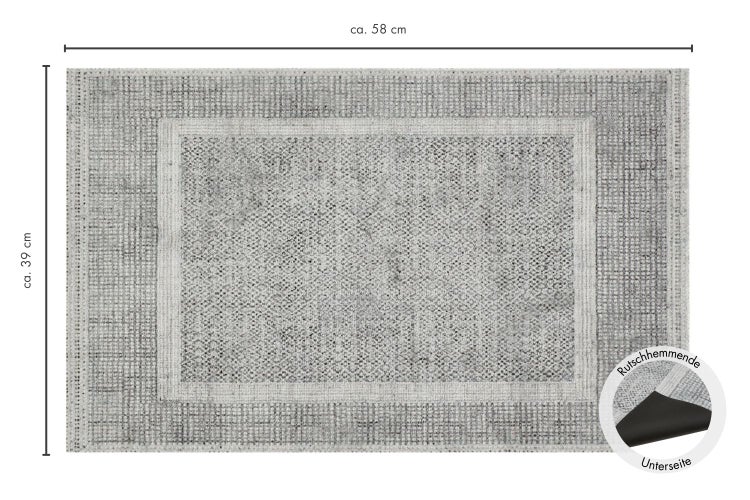 Fußmatte Barbara Becker Square 39 x 58 cm in Silber