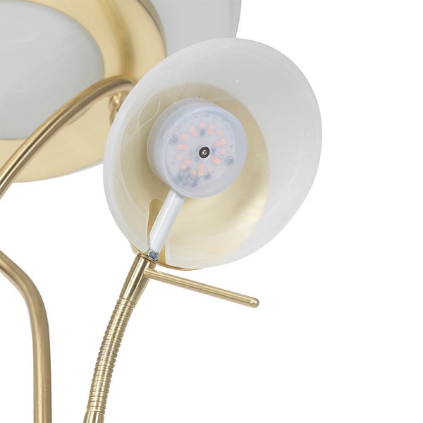 Detailaufnahme einer Innenleuchte mit LED-Technik und biegsamen Lampenarmen