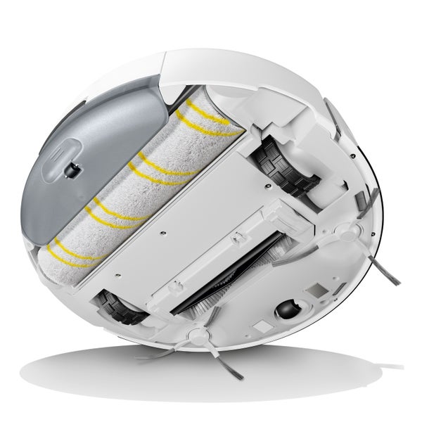 Saugroboter, Unterseite mit Bürsten und Rollen