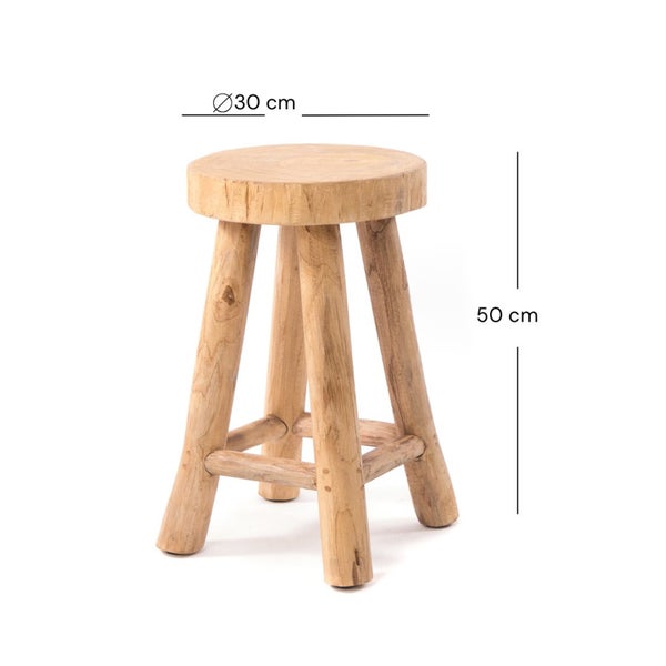 Hocker aus Holz, circa 50 cm hoch