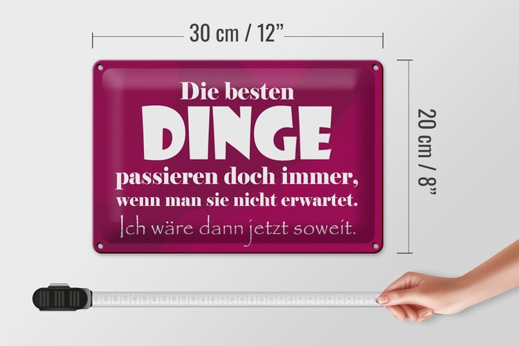 Blechschild Spruch 30x20cm Die besten Dinge