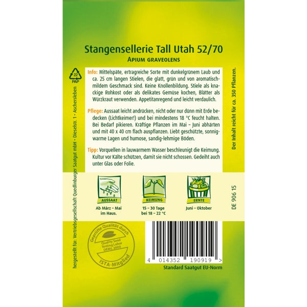 Stangensellerie Tall Utah 52 Samen von Quedlinburger SAATGUT