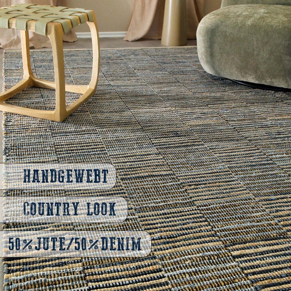 Handwebteppich Denim Blau Denim Blues WECONhome 160x230 cm