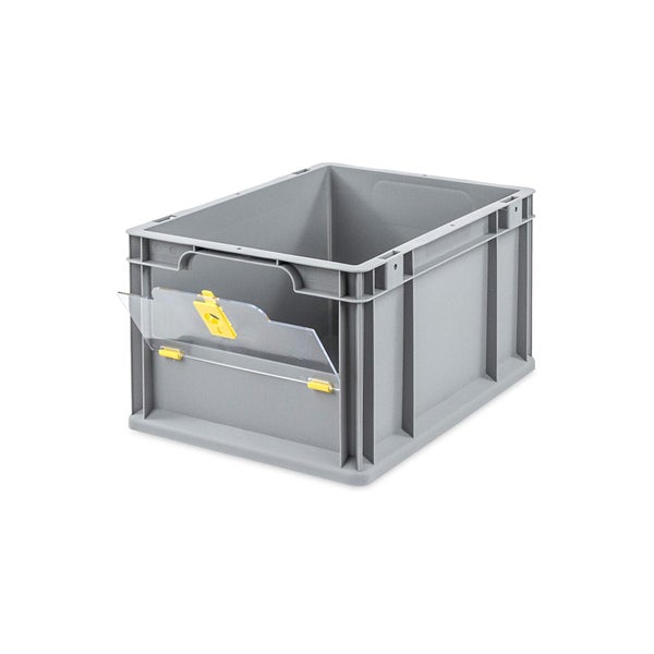 PROREGAL SparSet 5x Eurobox NextGen Insight Cover HxBxT 22 x 30 x 40 20 Liter Niedrig/Gelb Eurobehälter Transportbox