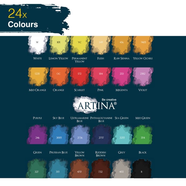 Artina Colaro Aquarell Wasserfarben 24er Set