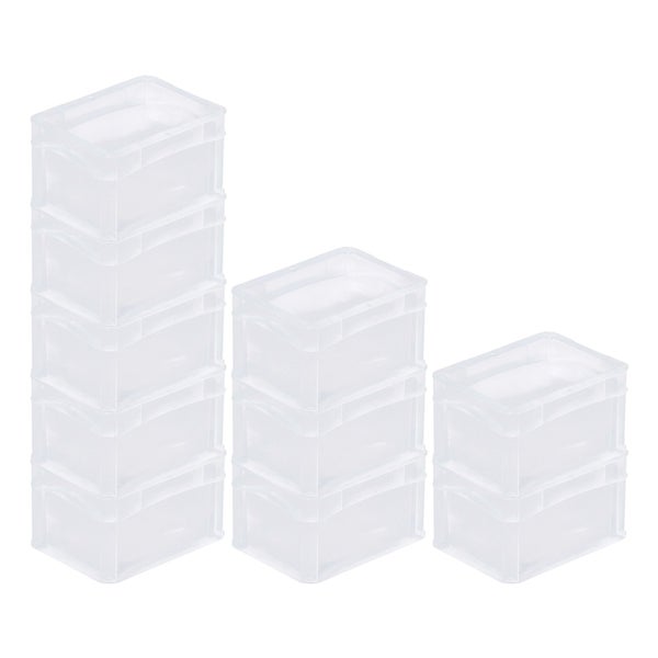 PROREGAL SparSet 10 x Transparenter Eurobehälter BasicLine Mit Geschlossenem Griff HxBxT 12 x 15 x 20 cm 2,2 Liter Eurobox Transportbox
