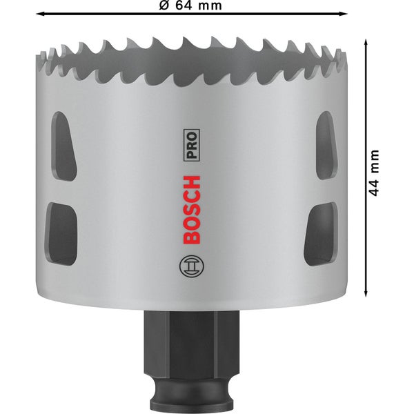 Lochsäge aus Bimetall mit 64 Millimeter Durchmesser