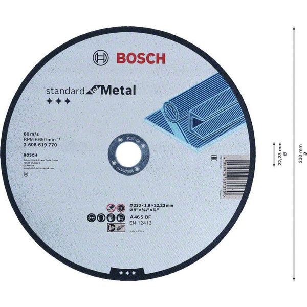 Bosch Standard for Metal Trennscheibe gerade, 230 mm, 22,23 mm - 2608619770