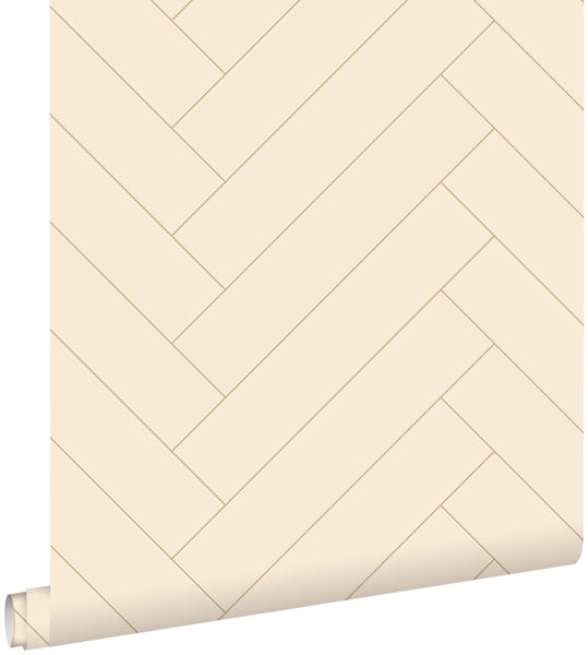 ESTAhome Tapete Fischgrätmuster Beige - 50 x 900 cm - 139779