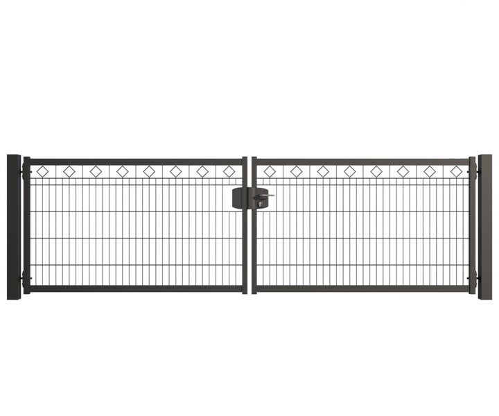 Doppeltor aus Metall mit Schloss für den Außenbereich