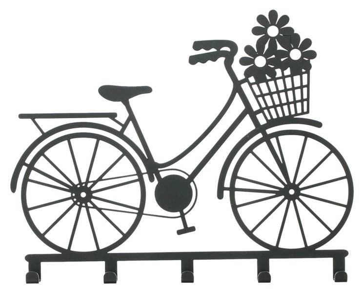 FRANK FLECHTWAREN | Wandgarderobe Fahrrad, METALL, 30,5 x 2 x 23,5 cm