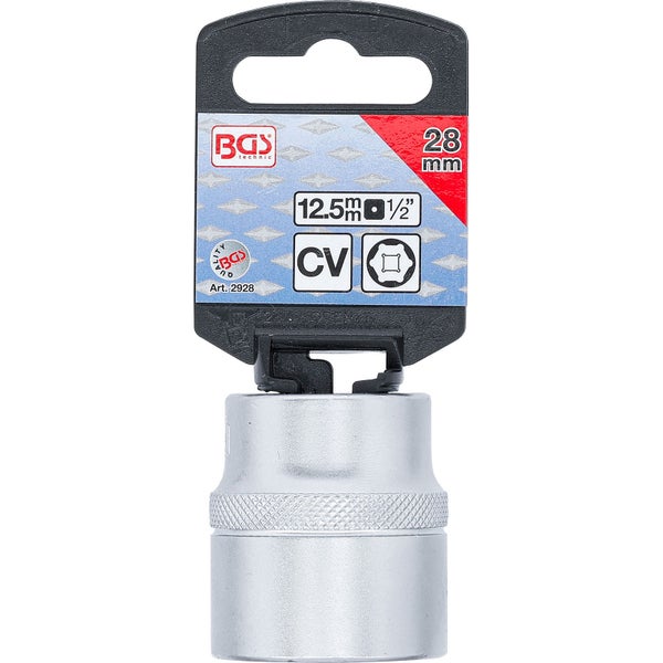 BGS Steckschlüssel-Einsatz Sechskant Antrieb Innenvierkant 12,5 mm (1/2) SW 28 mm - 2928